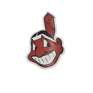 Vintage Chief‎ Wahoo Sticker Cleveland Baseball Logo Decal 4x3 Collectible